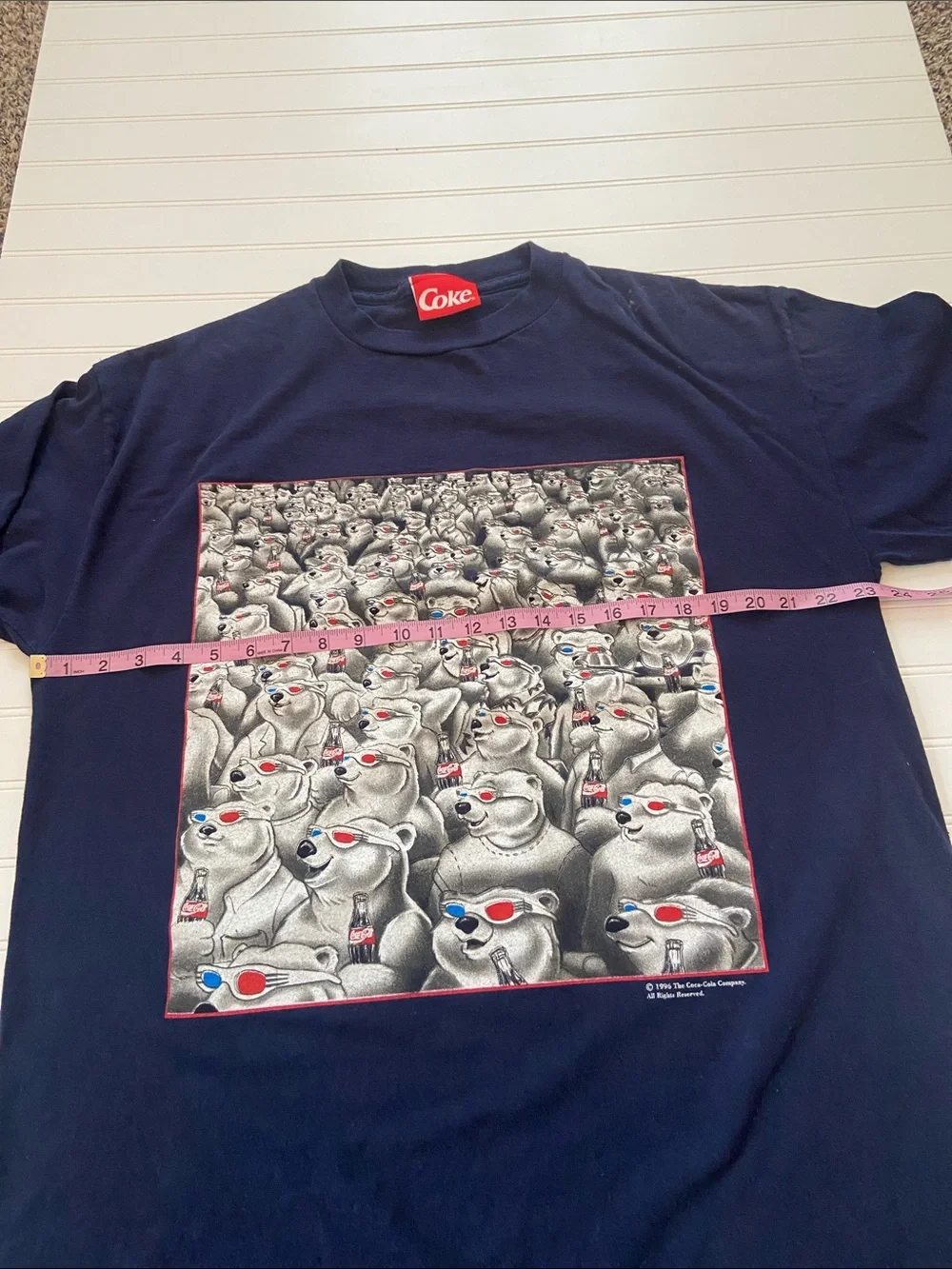 Vintage 1996 Coca Cola Polar Bear 3D Movie Tee XL Double Sided Single Stitch